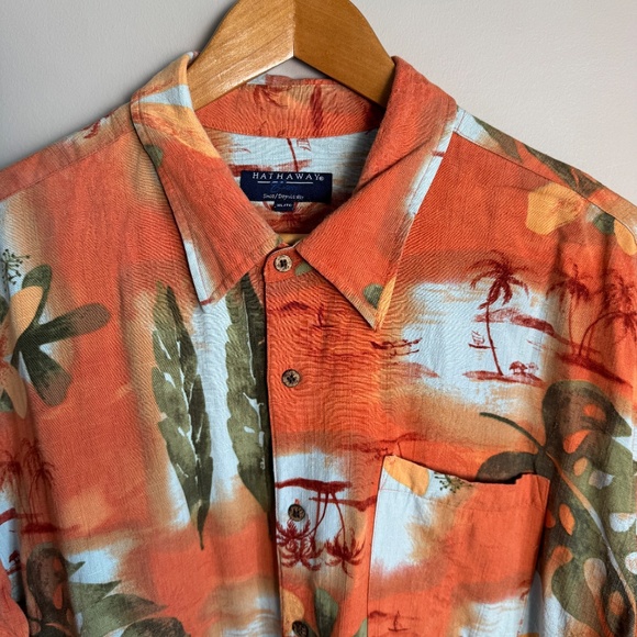 Hathaway Classics Men's Button Up Short Sleeve Rayon Tropical Hawaiian Shirt XL - Picture 4 of 14